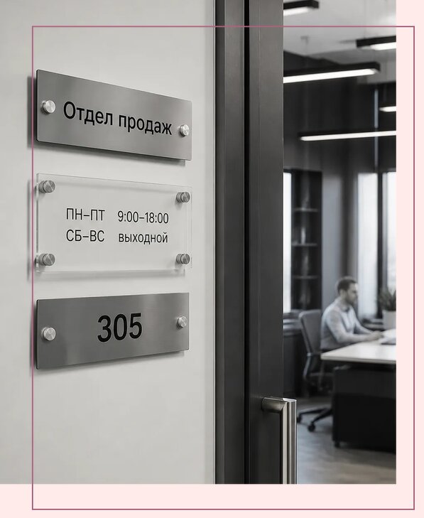 Офисные таблички на дверь в Зиме по цене от 5012 р. | Аванза-Зма